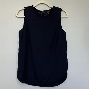J. Crew Dark Navy Blue 100% Wool Sleeveless Top with Back Zipper